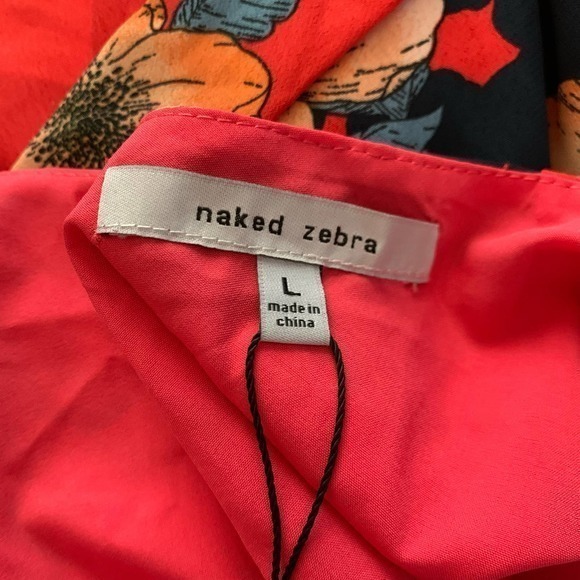 NAKED ZEBRA Red Floral Ruffle Tie-Waist Jumpsuit - NWT - Picture 13 of 15